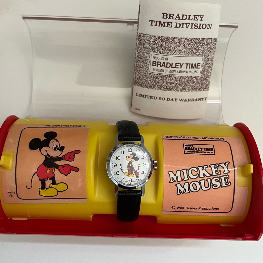 Vintage Mickey Mouse Wristwatch and Case with Warranty (90 day Warranty expired)